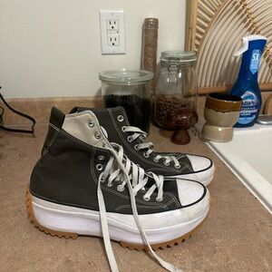 Converse platform grey  and White High-Top Sneakers